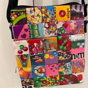 Colorful M&M's Patchwork Shoulder Bag. Handmade unique purse